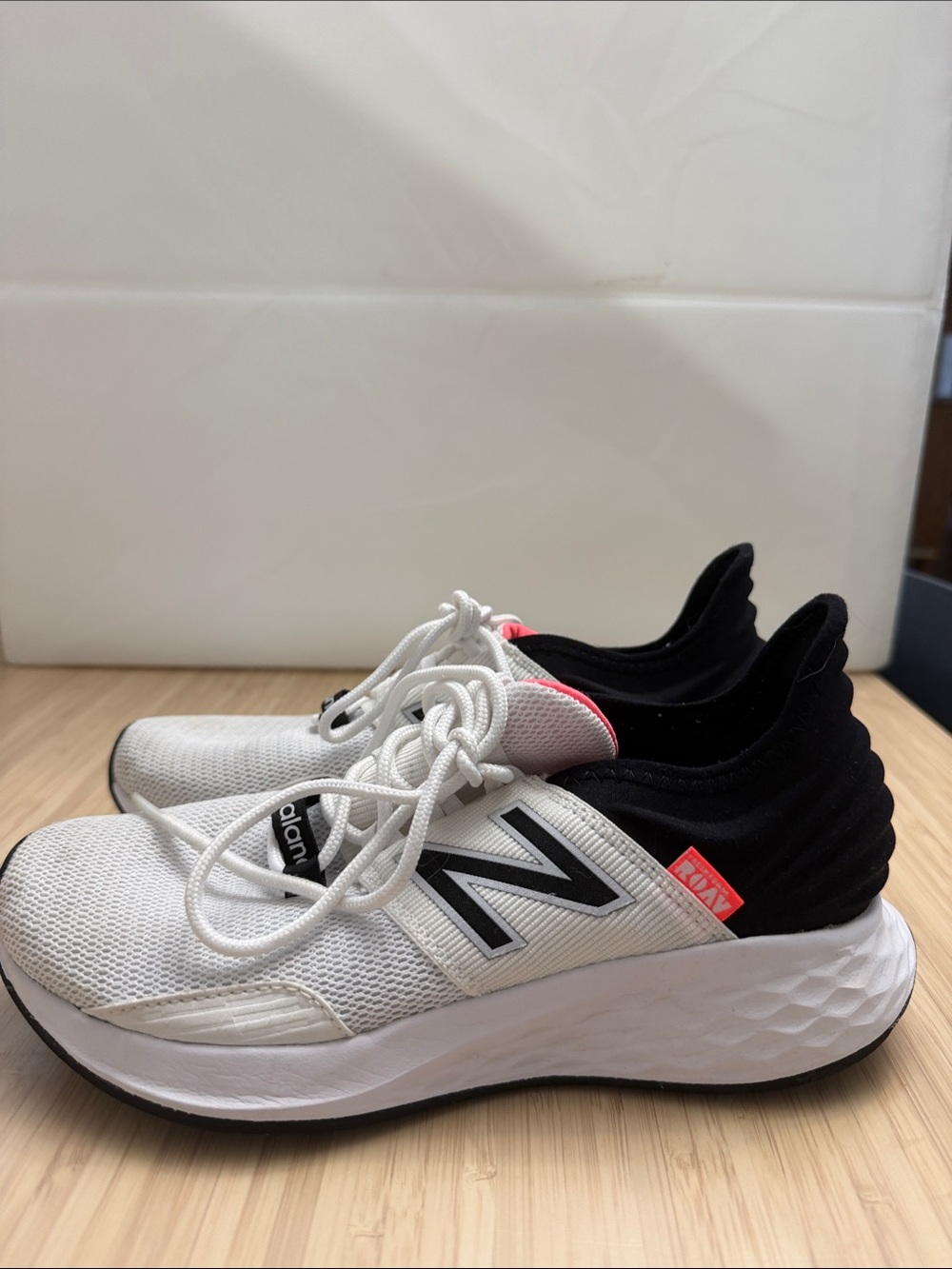 New Balance White, Black Sneakers